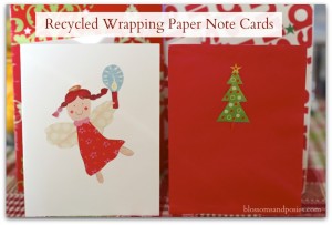 Recycled Wrapping Paper Note Cards - blossomsandposies.com