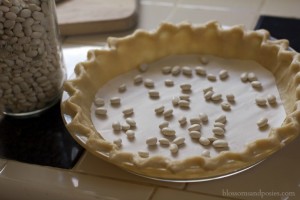 Beans weighing down crust