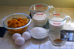 pumpkin pie ingredients - Blossoms and Posies