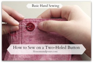 How to Sew on a Two Holed Button - BlossomsAndPosies.com