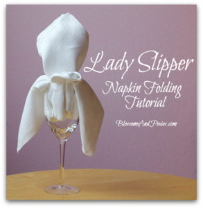 Lady Slipper Napkin Folding Tutorial - BlossomsAndPosies.com