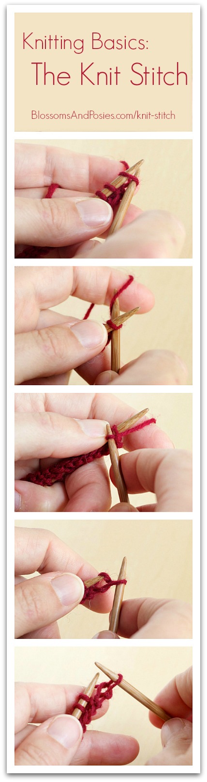 how to make the knit stitch - blossomsandposies.com