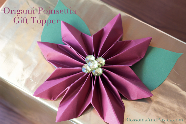 Origami Poinsettis Gift Topper 