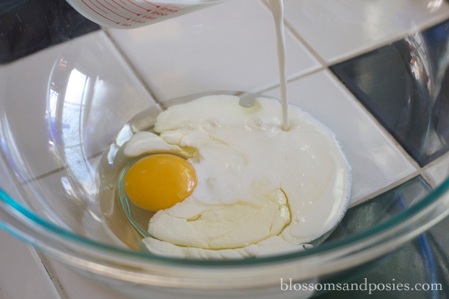 add sour cream to egg ❀ {irish soda muffins} ❀ blossomsandposies.com
