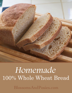 100% Whole Wheat Bread - blossomsandposies.com