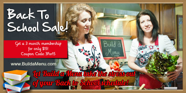 Build a Menu Back to School Sale (3for15)