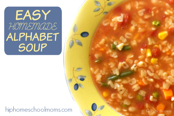 This Homemade Alphabet Soup recipe is easy enough for kids to make! Moms, just relax and send the kids to the kitchen!